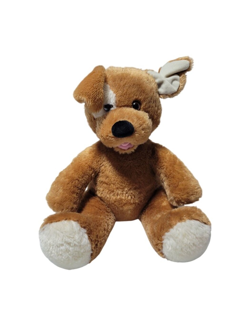 Build a Bear Puppy Dog 17 inch Plush Brown White Spot Stuffed Animal Toy BAB